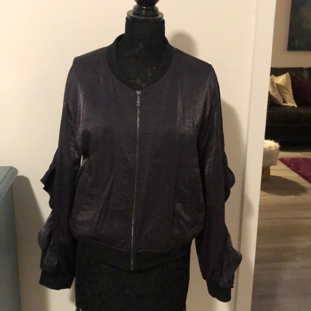 GUESS women’s metallic bomber jacket